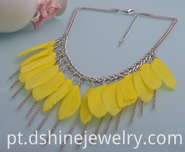 Costume Jewelry With Feather Necklace